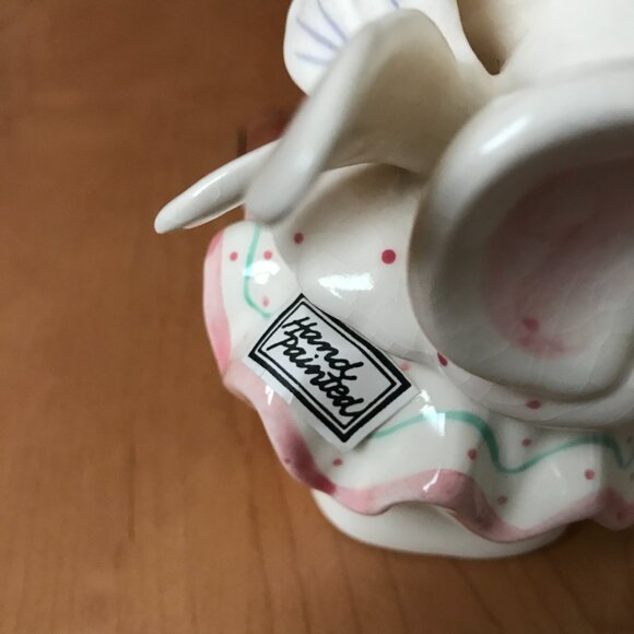 Vintage Fitz and Floyd Ceramic Tooth Fairy Elephant Box Marked 1992 - Picture 4 of 11